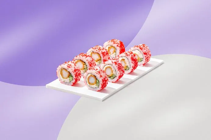 Ролл с креветкой и крабом